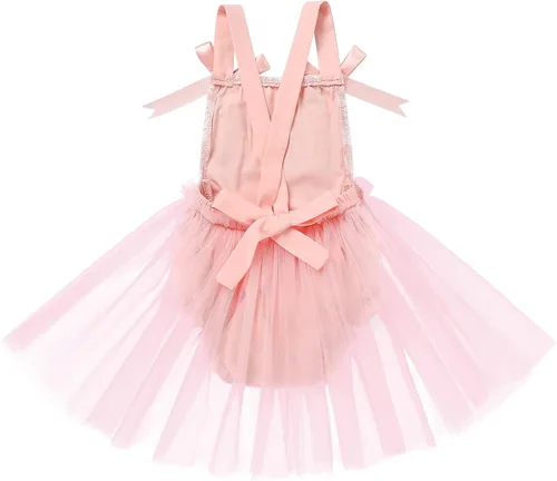 Miniatura 61 de Traje de bebé niña primer cumpleaños traje de encaje tul mameluco princesa tutú vestido de un año cumpleaños pastel Smash fotografía ropa