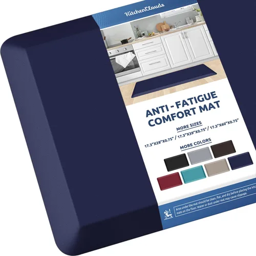 Miniatura 38 de KitchenClouds Alfombra de cocina acolchada anti fatiga, 17.3 x 60 pulgadas, impermeable, antideslizante, tapete de escritorio cómodo, para cocina
