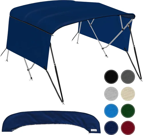 Miniatura 11 de KNOX Bimini tops universales de 4 arcos para paredes laterales, postes de apoyo, lona marina 900D a prueba de decoloración, funda de almacenamiento