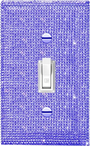 Miniatura 18 de 4 piezas de placa de pared rosa plateado brillante cubierta decorativa interruptor de luz cubierta de interruptor de palanca única diamantes
