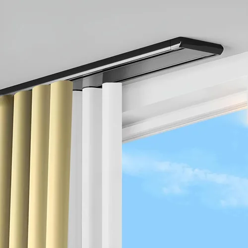 Miniatura 8 de Silent Heavy Duty Curtain Track System - 15.4FT Ceiling Mounted Double Rail for Home, Office, Hotel, RV, School & Garage - White, Smooth Gliding