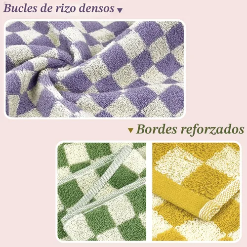 Miniatura 5 de Jacquotha Paquete de 4 toallas de mano para baño, algodón suave y absorbente para cara, spa, baño, gimnasio, cocina, juego de toallas de mano 4