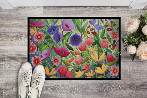 Miniatura 2 de Caroline's Treasures PPD3013JMAT - Felpudo de 24 x 36 pulgadas, diseño de flores de jardín encantado, para interiores y exteriores, para entrada