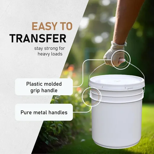 Miniatura 5 de ATERET Cubo y tapa blanca de 5 galones, cubo multiusos duradero de 90 mil, grado alimenticio, plástico sin BPA, fabricado en Estados Unidos