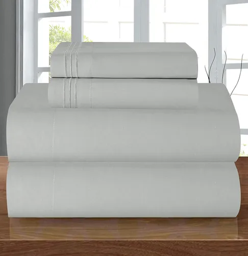 Miniatura 84 de Elegant Comfort - Juego de sábanas de 4 piezas de microfibra, 1500 hilos, sin arrugas, sábana bajera elástica, esquinas tipo bolsillos profundos