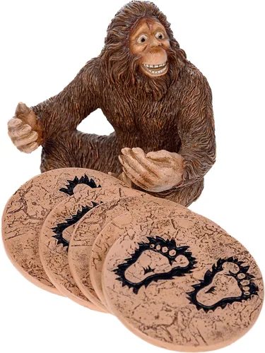 Pine Ridge Juego de posavasos rústico elegante con soporte para la cueva del hombre, decoración del viejo oeste, tema de cabaña de cazador rústico,