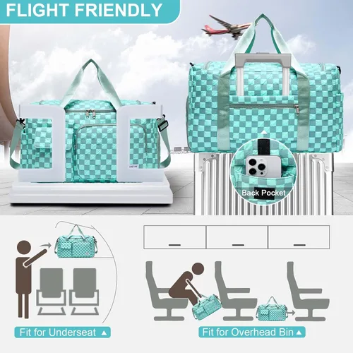 Miniatura 419 de Pequeña bolsa de gimnasio para mujer, bolsa de viaje con compartimento para zapatos
