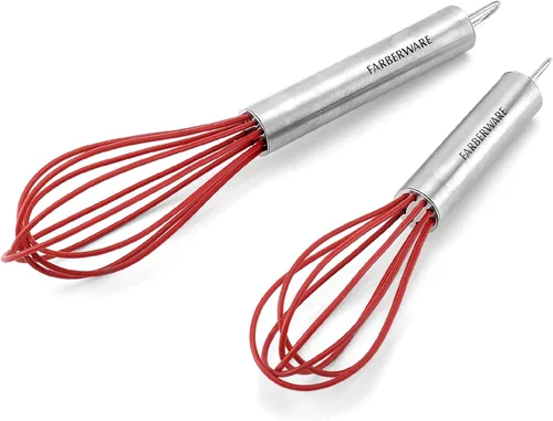 Farberware Mini batidores profesionales de silicona (rojo, juego de 2)