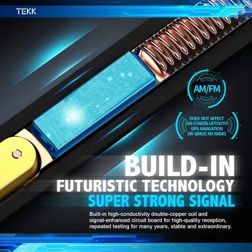 Miniatura 2 de Tekk - Antena corta para auto, diseñada para una recepción optimizada de FM/AM, 4.8 pulgadas