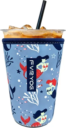 Miniatura 47 de Fundas de neopreno reutilizables aisladas para café helado, fundas para tazas de café helado, fundas para bebidas heladas y calientes