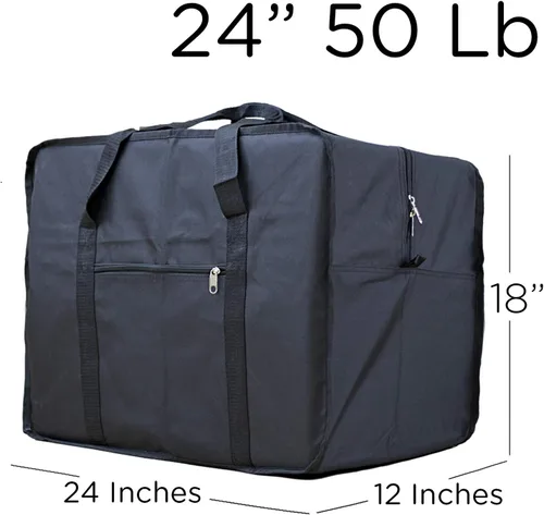 Miniatura 3 de Bolsa de viaje de carga cuadrada de 24 pulgadas Bolsa Maleta de Lona 50 Lb Cap equipaje Tote, Negro