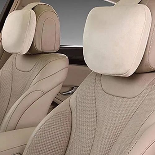 Miniatura 2 de Maybach - 2 uds. Reposacabezas de coche, diseño de clase S, ultra suave, tela de gamuza para Mercedes-Benz 1,149.2 in, accesorios de cojín de Beige