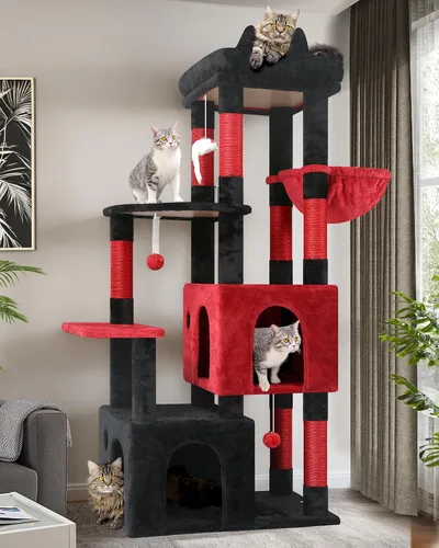 Miniatura 9 de Globlazer Torre de Gato para Gatos de Interior, Árboles de Gato de Alta Resistencia para Gatos Grandes Gatos Adultos Grandes Torre de Gato Maine