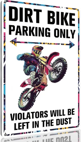 Decoraciones divertidas de motocross para fiestas, letrero de estacionamiento de motocross para hombres, decoración de pared de habitación de niño,