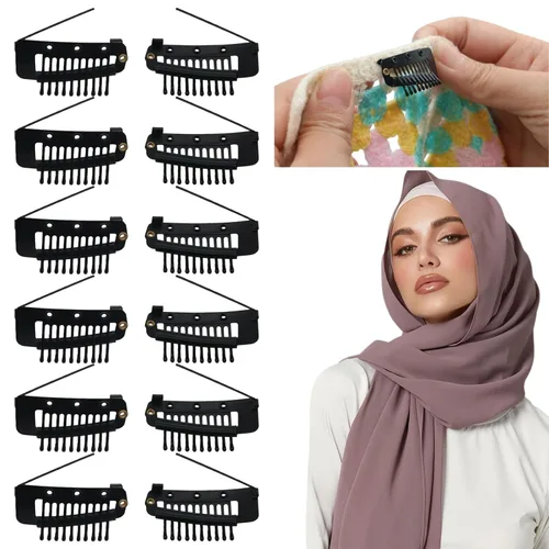 Clips Dupatta grandes y resistentes, clips para peluca, clip de velo para iglesia blanca, chunni dupatta pines para cabeza novias cortas