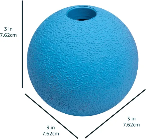 Miniatura 6 de Amazon Basics Juguetes para Perros, Pelotas de Goma Interactivas para Buscar, (Paquete de 2), 3 Pulgadas, Azul, Naranja