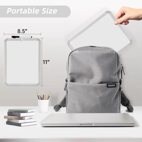 Miniatura 5 de VUSIGN Pizarra blanca pequeña de borrado en seco, pizarra blanca de 8.5 x 11 pulgadas para niños, estudiantes, nevera, taquilla, mini pizarra