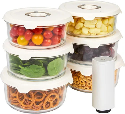Miniatura 14 de HOLDN’ STORAGE Recipientes de almacenamiento al vacío para alimentos, juego de 4 recipientes de compartimentos y bomba electrónica - Mantenga