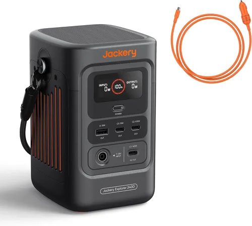 Miniatura 9 de Jackery Explorer - Banco de energía 240D, estación de energía portátil LiFePO4 de 80,000 mAh, salida de CC de 200 W, carga rápida de 1 hora