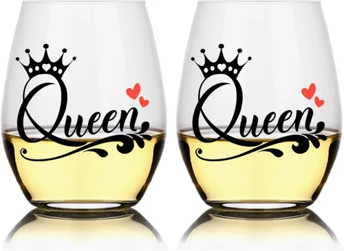 Miniatura 8 de Perfectinsoy Divertida copa de vino de reina, regalo único de reina para hermanas, mujeres, novia, ella, esposa, amiga, despedida de soltera