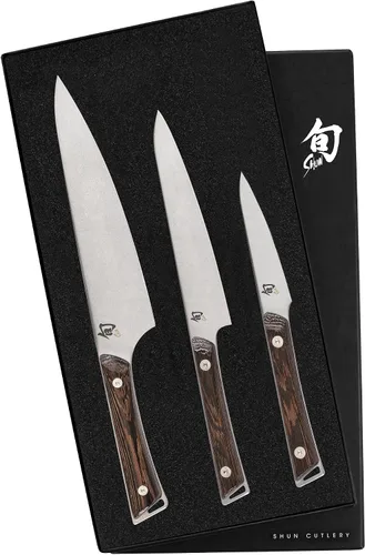 Miniatura 2 de Shun Kanso - Juego de iniciación de 3 piezas, incluye cuchillo de chef de 8 pulgadas, cuchillo de pelar de 3.5 pulgadas y cuchillo utilitario de 6