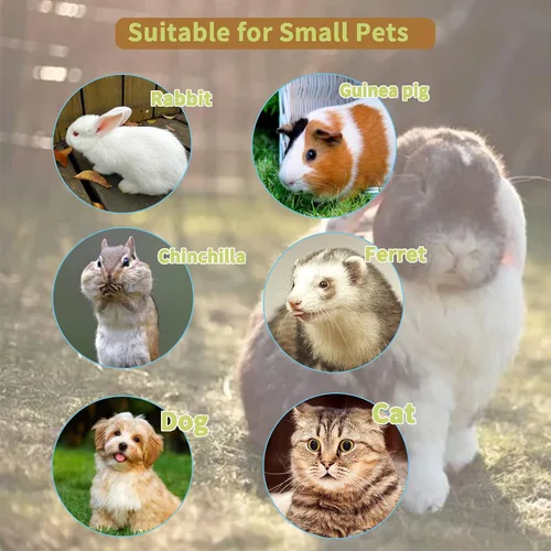 Miniatura 6 de Lemtrflo Comedero para conejos para jaulas, alimentador automático colgante para gatos y dispensador de agua, accesorios para jaula de hurones