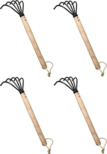 Miniatura 9 de Garden Guru - Rastrillo de mano cultivador de garra de acero de grado militar, resistente a la corrosión, garra ninja japonesa de 5 dientes, mango