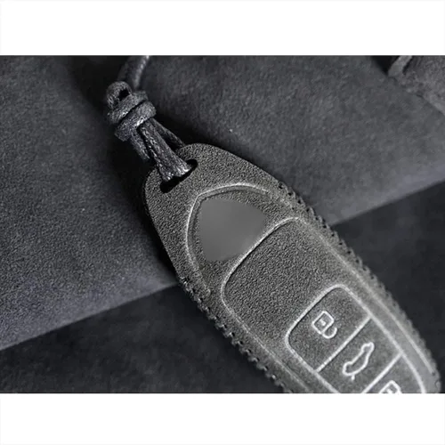 Miniatura 3 de Luxury Suede Handmade Leather Key Fob Case Holder Shell Fit for Lamborghini URUS 2018-2020 With Key Chain