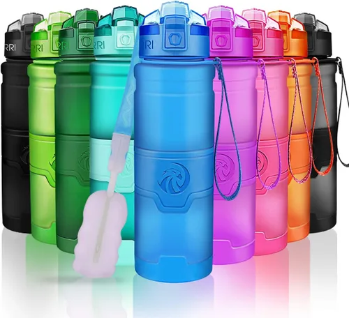 Miniatura 11 de Botella de agua deportiva Zorri, 400/500/700ml/1L, sin BPA, a prueba de fugas, ligera, botellas Tritan para exteriores, camping, ciclismo, fitness