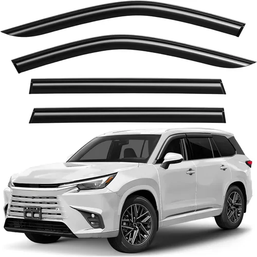 Miniatura 18 de Deflectores de ventana tintados ahumados con cinta adhesiva para ventana lateral, deflectores de lluvia compatibles con Ram 2009-2018 1500 Crew Cab