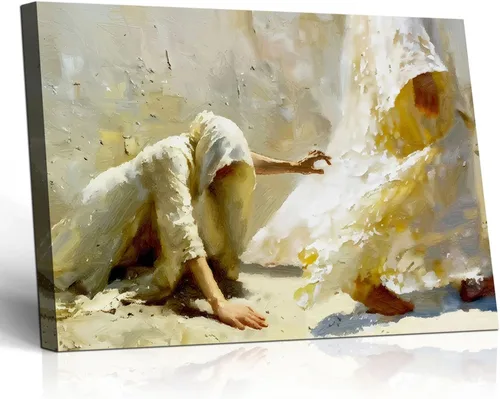 Miniatura 12 de Cuadro enmarcado de cruz de Jesús en lona para pared, arte impreso en blanco y negro, pintura cristiana, póster inspiradora, Jesús católico