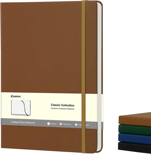 Miniatura 11 de COMIX Paquete de 3 cuadernos de diario rayados A4, 240 páginas, tamaño grande, 8.5 x 11 pulgadas, negro, cuadernos de tapa dura para hombres
