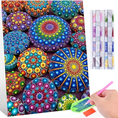 Miniatura 10 de Kits de Arte de Diamantes DIY para Adultos - Juego Completo de Pintura de Diamantes 5D con Detalles Completos de Nubes Auspiciosas y Coloridas