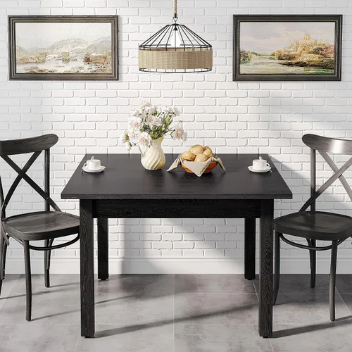 Miniatura 2 de Tribesigns Mesa de comedor de madera, mesa de cocina moderna para comedor, sala de estar, 2-4 personas, mesa de comedor cuadrada con patas