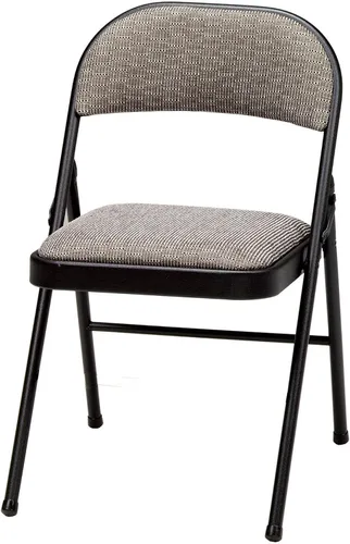 Miniatura 8 de MECO Paquete de 4 sillas plegables acolchadas portátiles, silla plegable de tela metálica ligera y acolchada, comodidad repentina, color negro