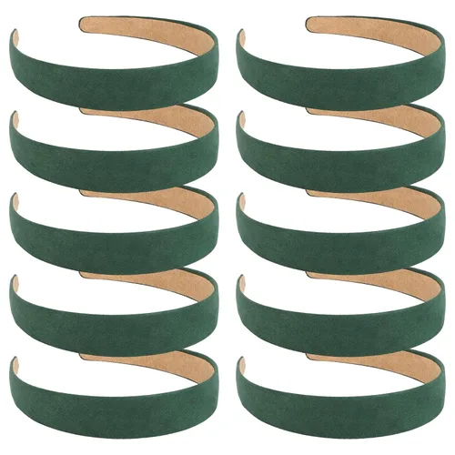 Miniatura 12 de Wecoe 10 diademas de gamuza para mujer, de 1 pulgada de ancho, color rojo, blanco, negro, rosa, morado, azul, verde, bandas antideslizantes