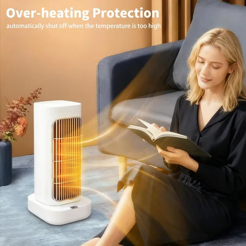 Miniatura 6 de Calentador de espacio, calentadores eléctricos pequeños con oscilación de 90°, calentadores de espacio portátiles para uso en interiores