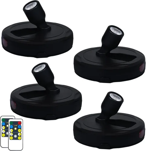 Miniatura 22 de HAMVIDNE Foco LED, luces de foto a batería, iluminación ascendente para interior, luces de disco con 2 controles remotos, luz de punto regulable