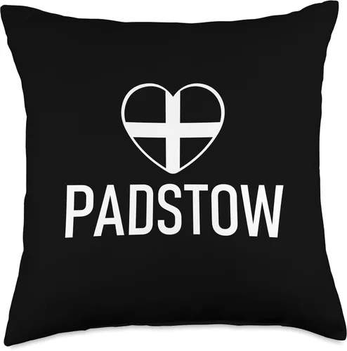 Miniatura 4 de I Love Padstow Cornwall Flag Heart Saint Piran Cornish Throw Pillow