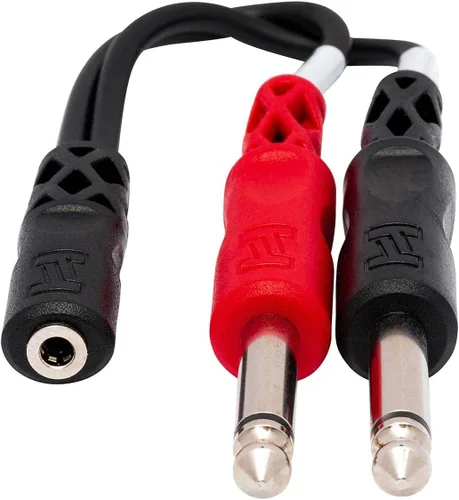 Miniatura 3 de HOSA Paquete de cables estéreo TRS a Dual 1/4" TS Breakout (3 pies)