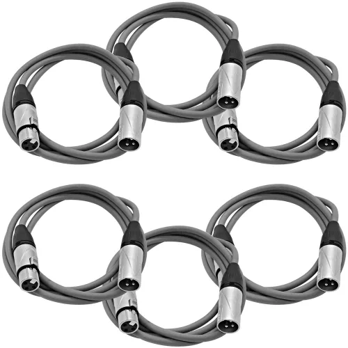 Miniatura 33 de Seismic Audio SAXLX-2Brown-Paquete de 6 cables de conexión XLR de 2 pies marrones - Cables de micrófono - Cables XLR macho a hembra - 2 pies