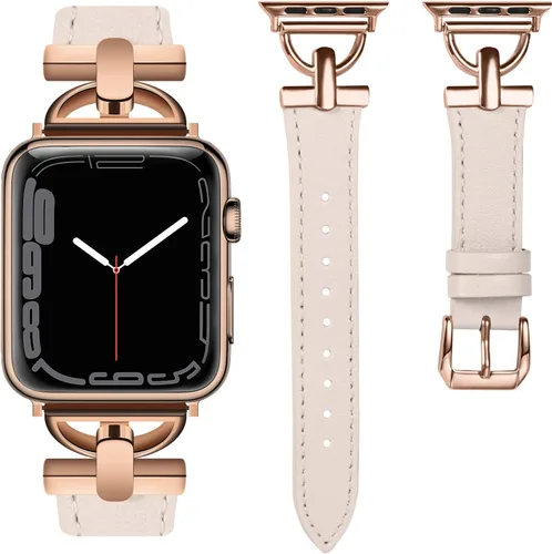 Miniatura 16 de Wearlizer Correa de cuero compatible con correas de Apple Watch para mujeres de 1.614 in, 1.575 in, 1.496 in, 1.929 in, 1.811 in, 1.772 in, 1.732