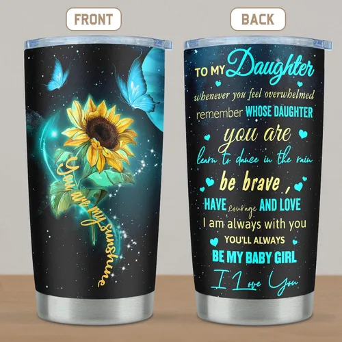 Miniatura 7 de Regalo para hija de mamá/papá, Navidad/cumpleaños/regalos de graduación para hija, ideas de regalo para hijas adultas, vaso de 20 onzas, 1 unidad