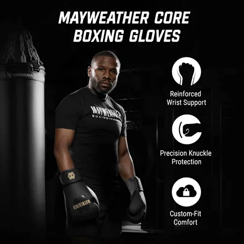 Miniatura 3 de Mayweather Core - Guantes de boxeo para hombres y mujeres, guantes de entrenamiento ligeros y duraderos para boxeo, sparring y trabajo con saco