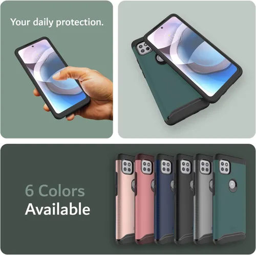 Miniatura 7 de TUDIA DualShield - Funda diseñada para Motorola One 5G ACE 2021, [Fusionar] a prueba de golpes, grado militar, de doble capa, resistente, delgada