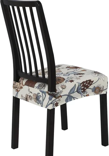 Miniatura 33 de SearchI Juego de 6 Fundas de Asiento para Sillas de Comedor Elásticas, Fundas de Asiento Suave Extraíbles y Lavables para Sillas de Comedor, Flor