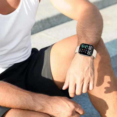 Miniatura 7 de Paquete de 3 correas deportivas de silicona compatibles con GloryFit T80/T70/T60/T50 Smartwatch, correa de repuesto suave e impermeable