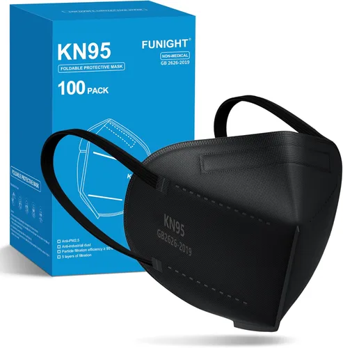 Miniatura 9 de Funight - Mascarillas KN95, paquete de 50 unidades, 5 capas, transpirables, eficiencia del filtro de ≥ 95%, máscaras desechables protectoras contra