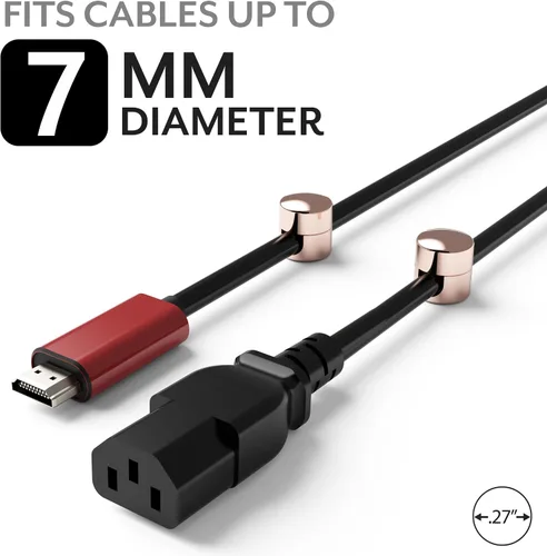Miniatura 5 de ICONIT Anclajes de cable para organización de escritorio, organizadores de cables de aluminio de alta calidad, cargador + clips de gestión de cables