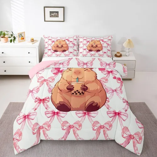 Miniatura 43 de jejeloiu Juego de ropa de cama Queen y King, juego de edredón de panal para niños, niñas, adolescentes, decoración de habitación, edredón Multi 07
